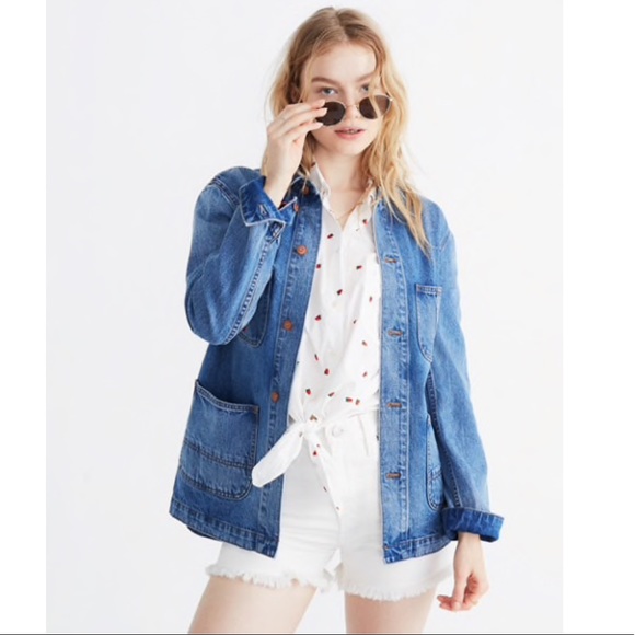 NWT Madewell Strawberry Embroidered Workwear Denim - Picture 2 of 8